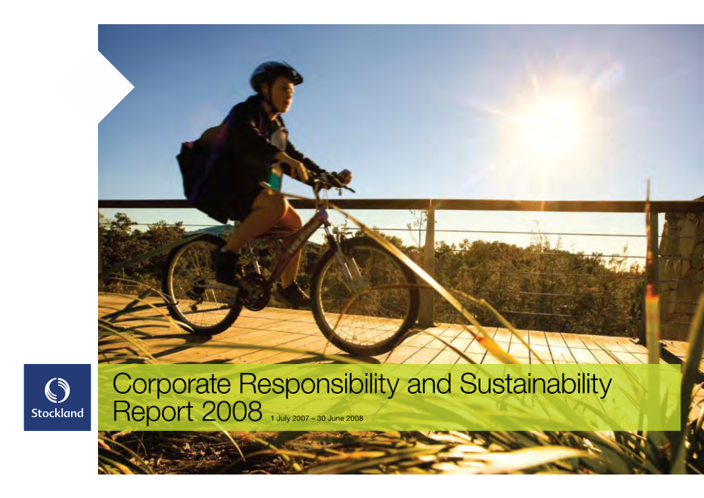 Corporate Responsibility and Sustainability Report 2008 1 About This Report