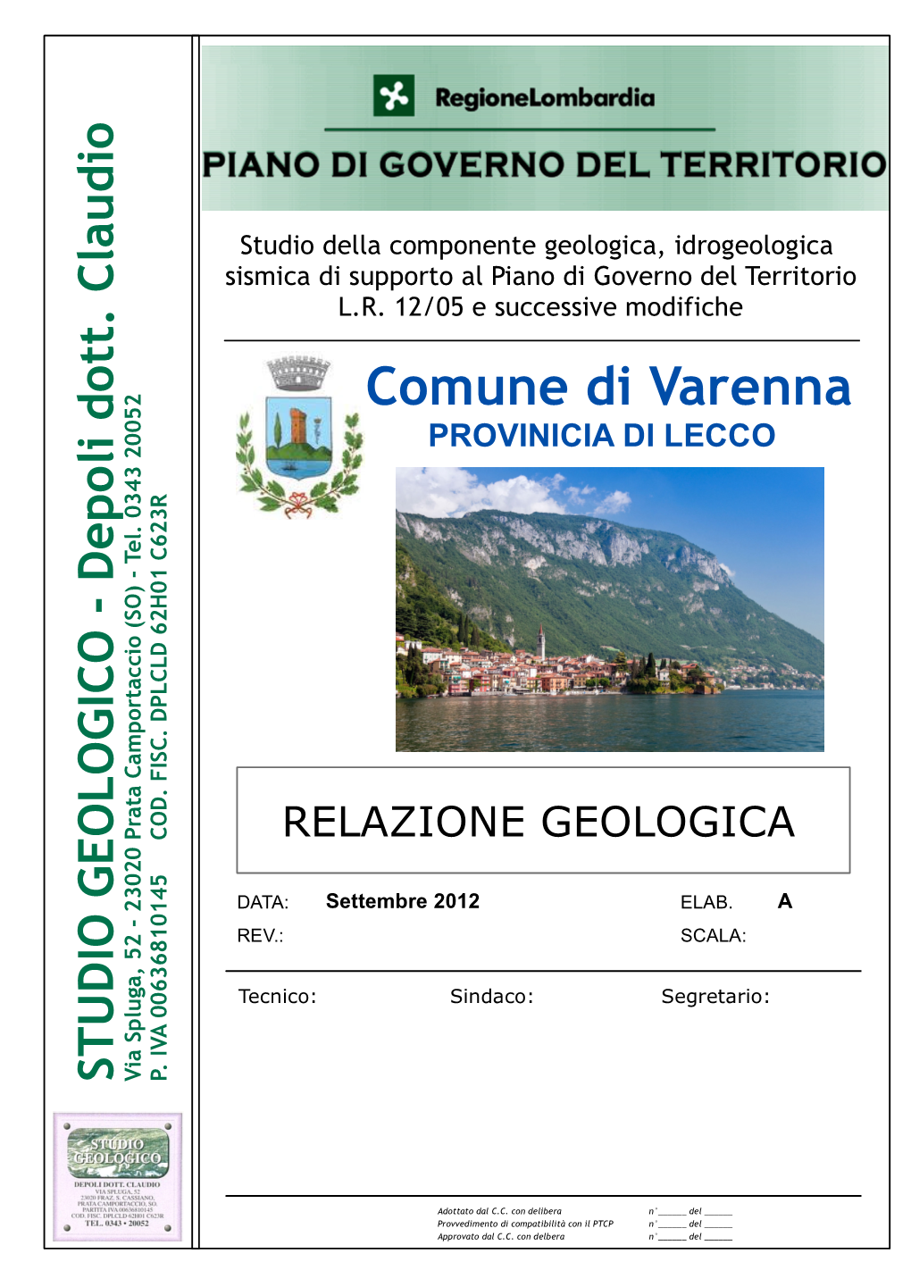 Relazione Geologica PGT Con Copertina