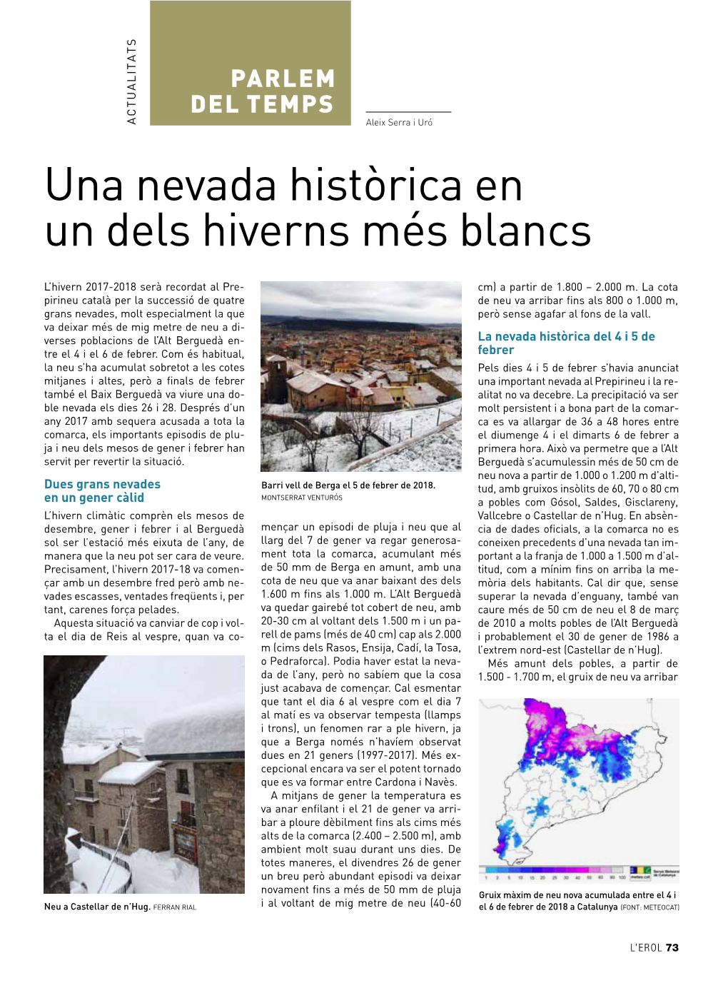 Una Nevada Històrica En Un Dels Hiverns Més Blancs