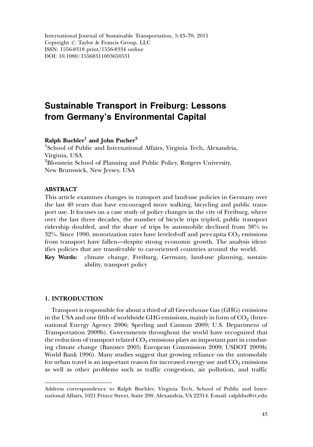 Sustainable Transport in Freiburg: Lessons from Germany's