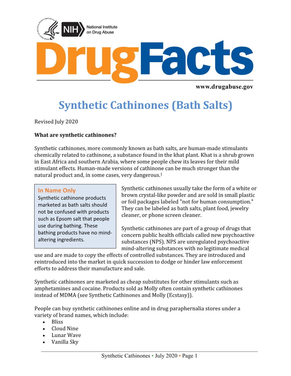 Synthetic Cathinones (Bath Salts)