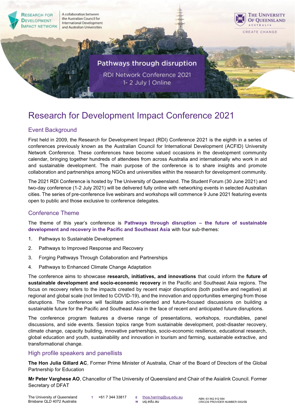 Research for Development Impact Conference 2021