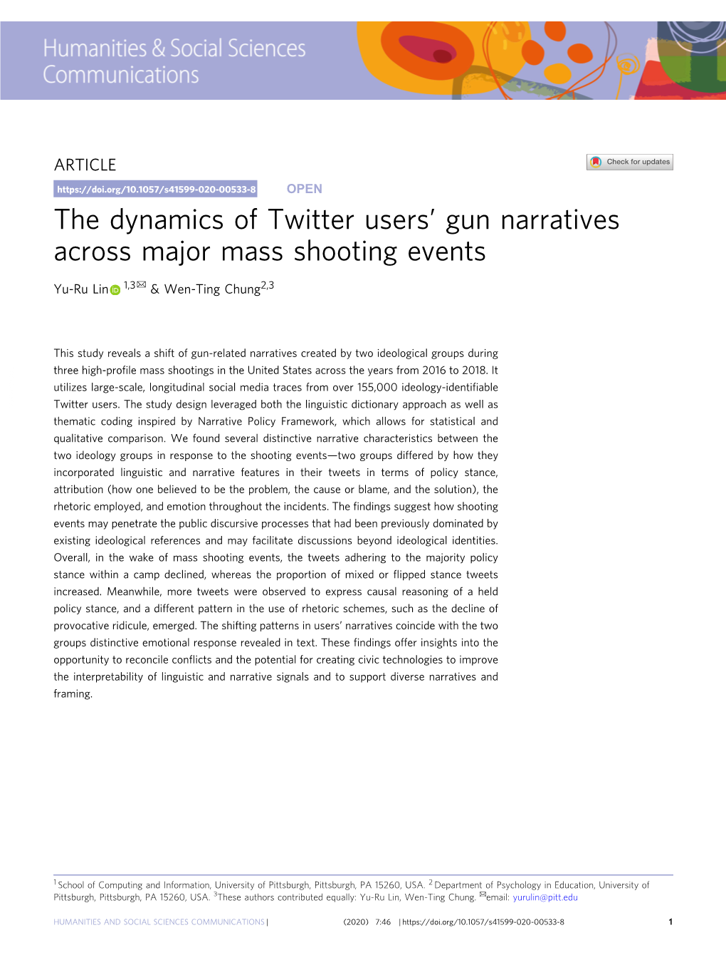 The Dynamics of Twitter Users' Gun Narratives Across Major Mass Shooting Events