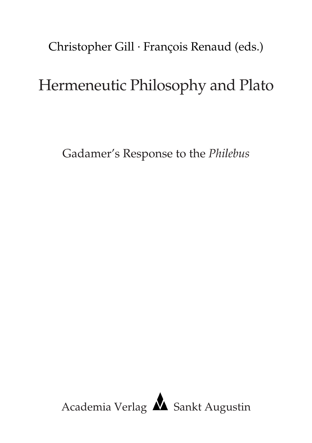 Hermeneutic Philosophy and Plato