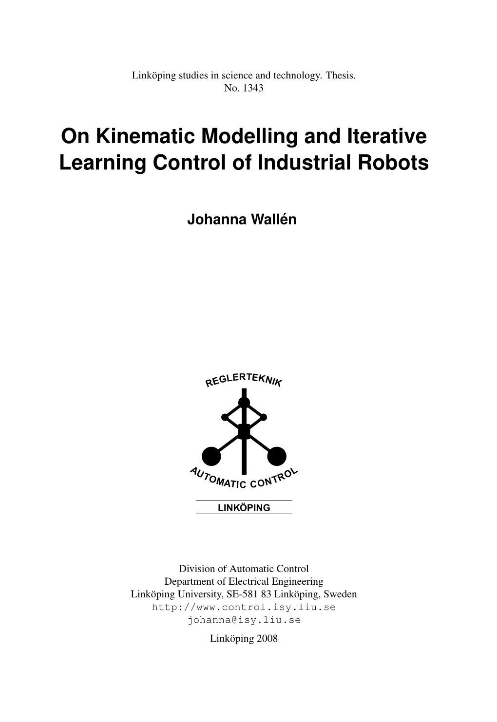 On Kinematic Modelling and Iterative Learning Control of Industrial Robots