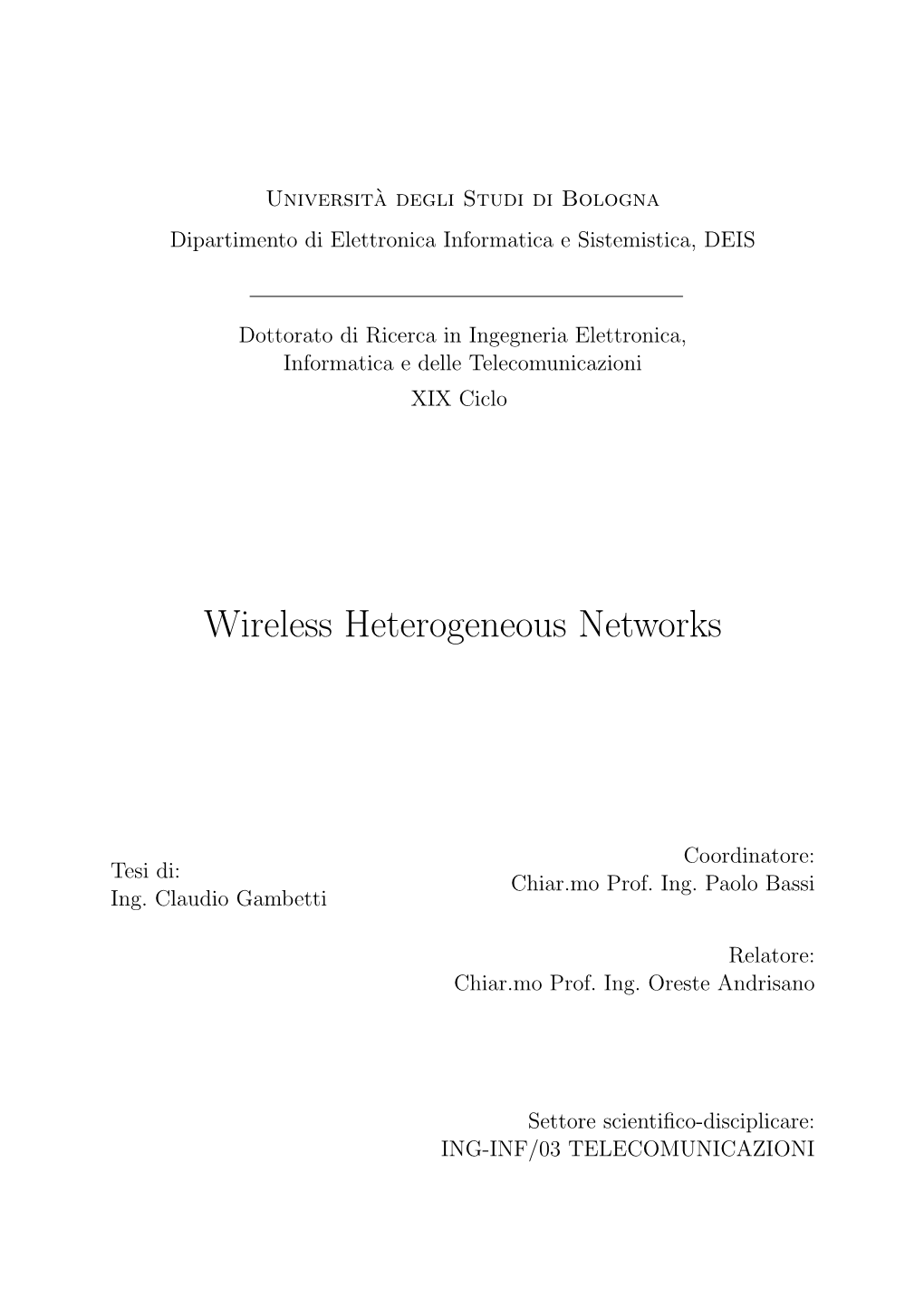 Wireless Heterogeneous Networks