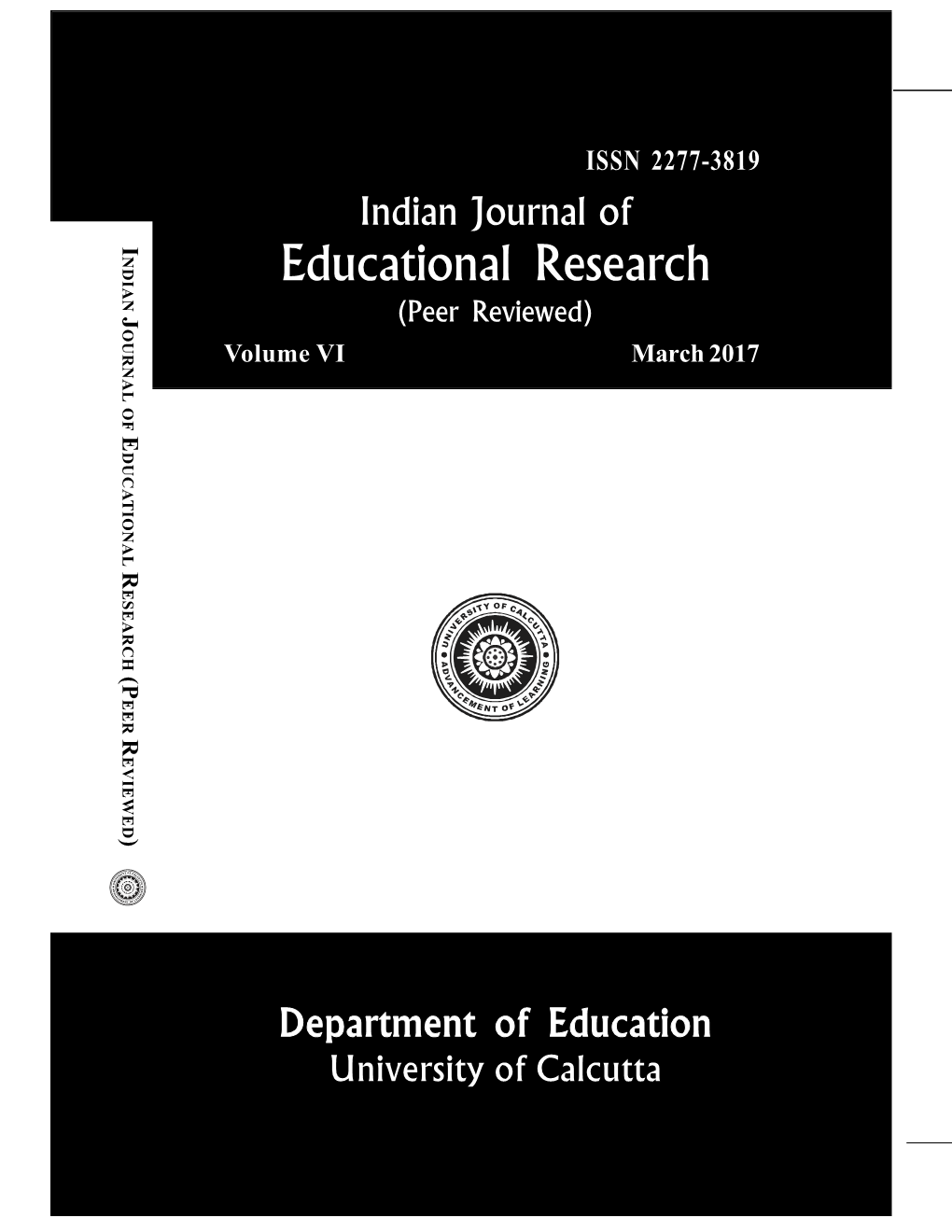 Indian Journal of Educational Research Volume VI