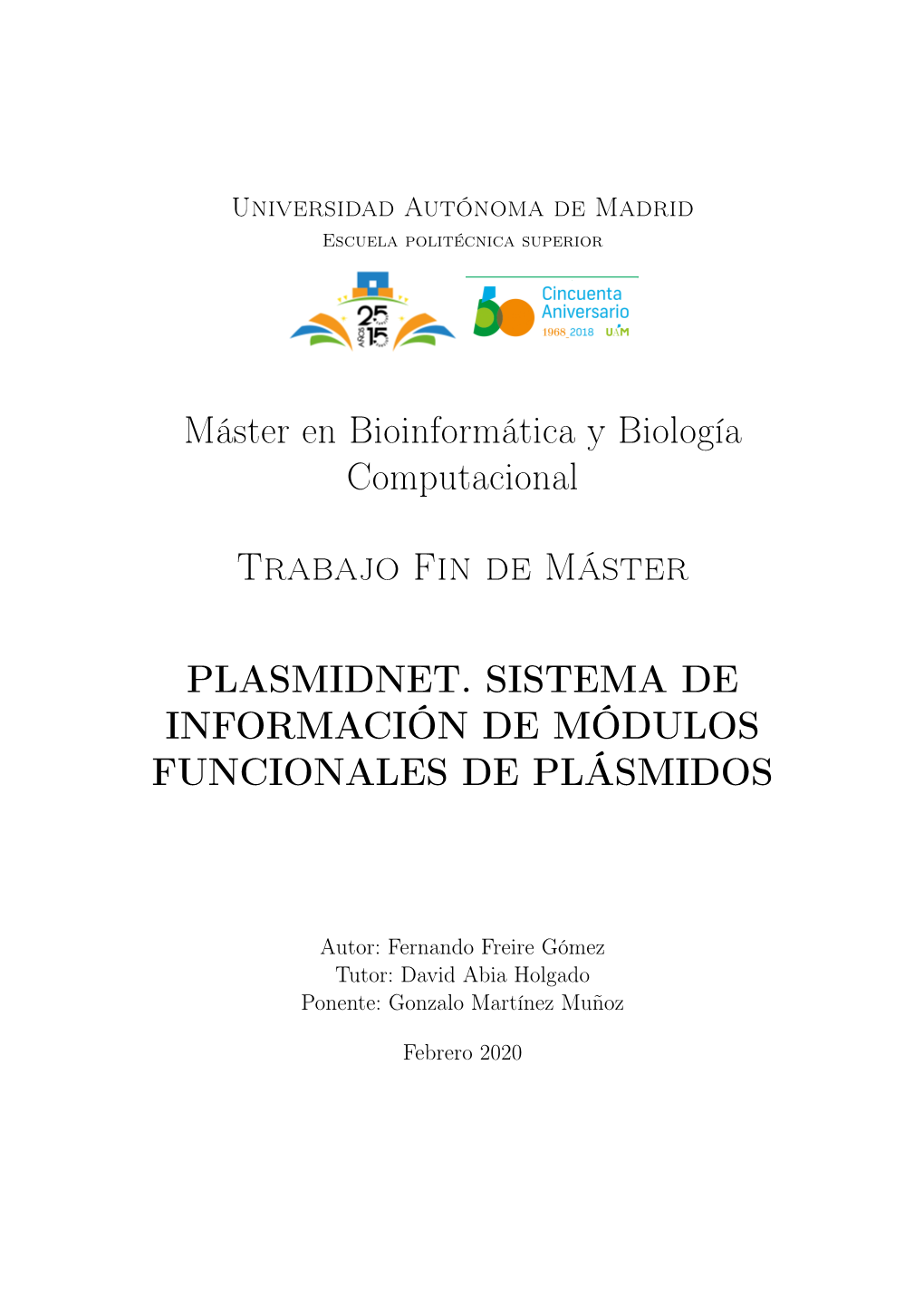 Máster En Bioinformática Y Biología Computacional Trabajo Fin De