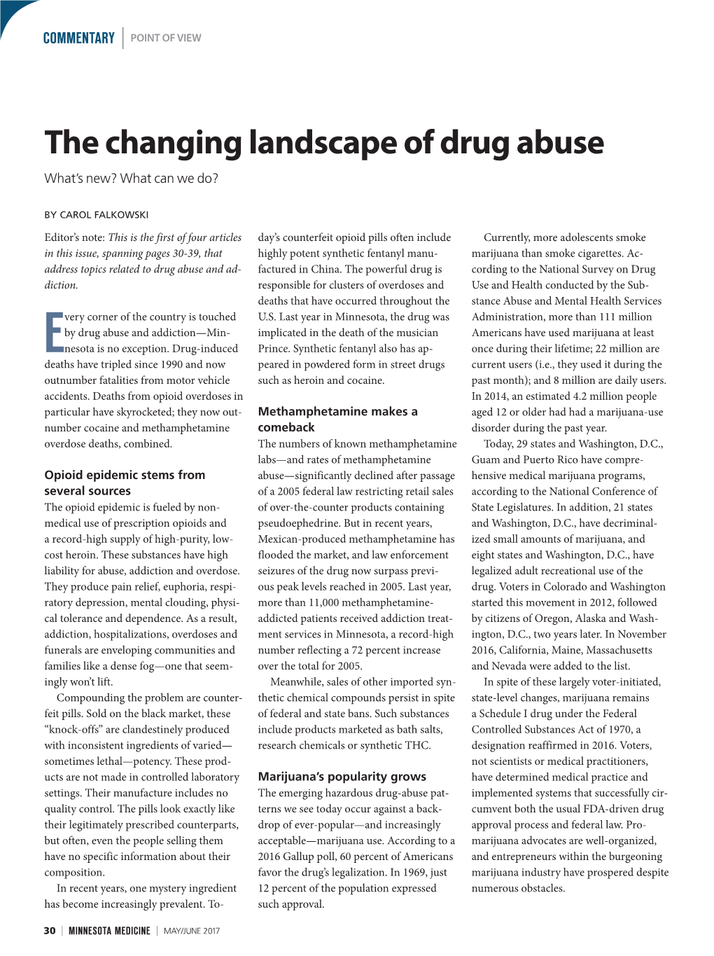 The Changing Landscape of Drug Abuse What’S New? What Can We Do?