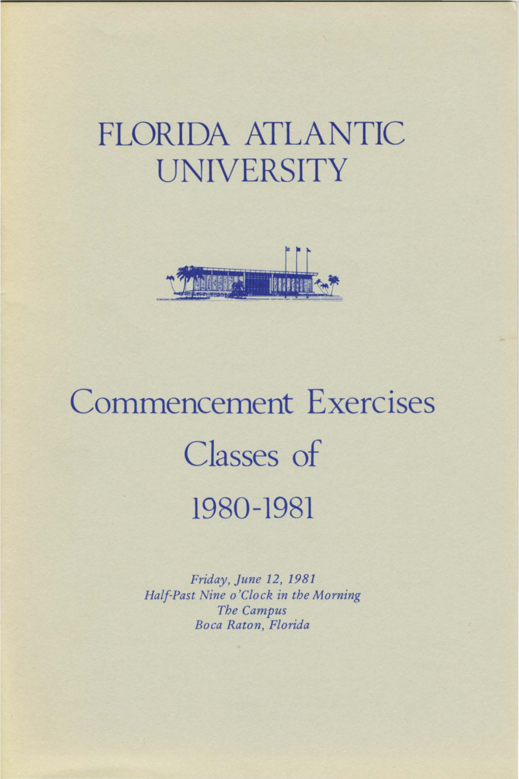 Commencement Exercises Classes of 1980-1981