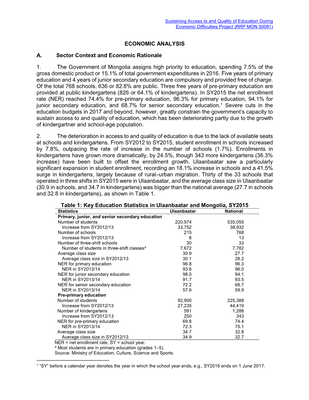 Economic Analysis