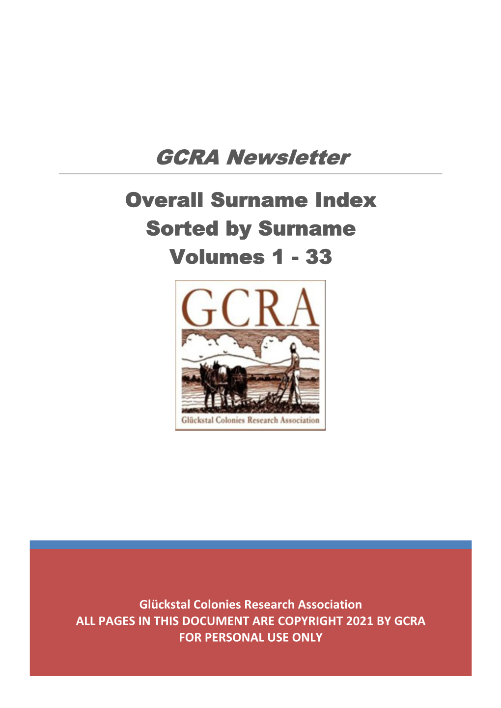 GCRA Newsletter