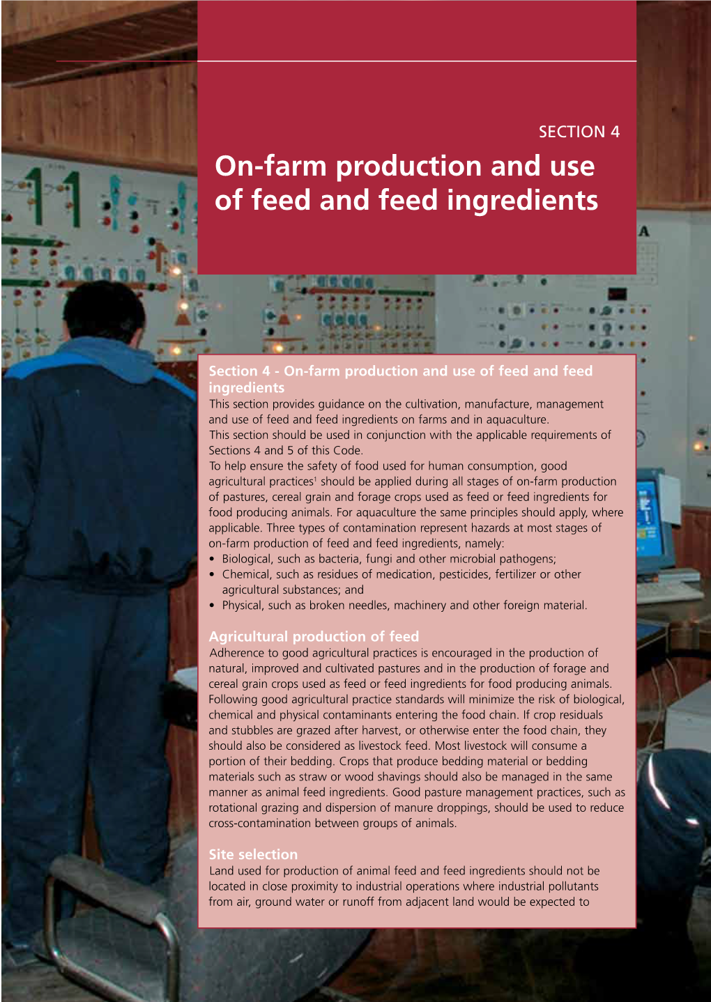 On-Farm Production and Use of Feed and Feed Ingredients