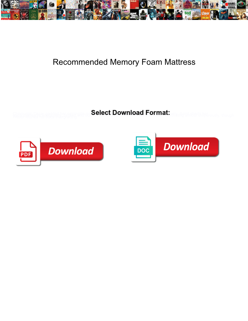 Recommended Memory Foam Mattress