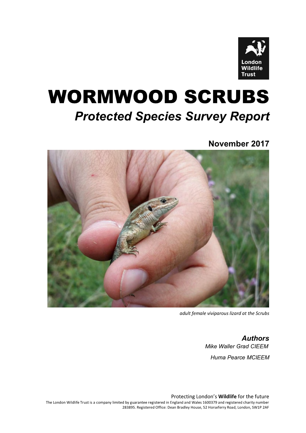 WORMWOOD SCRUBS Protected Species Survey Report