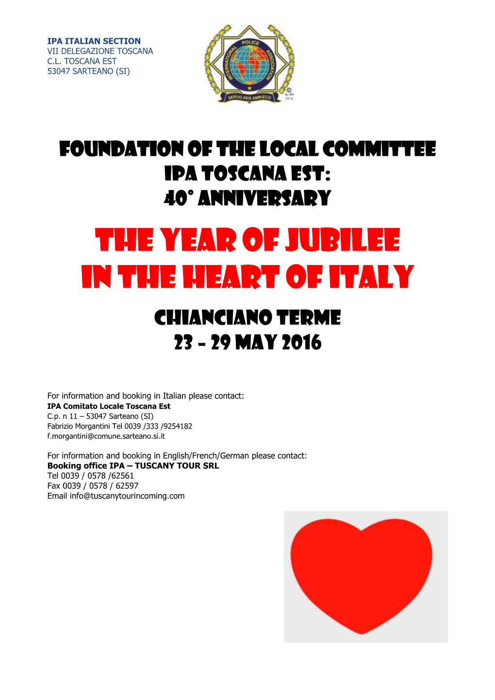 The Year of Jubilee in the Heart of Italy