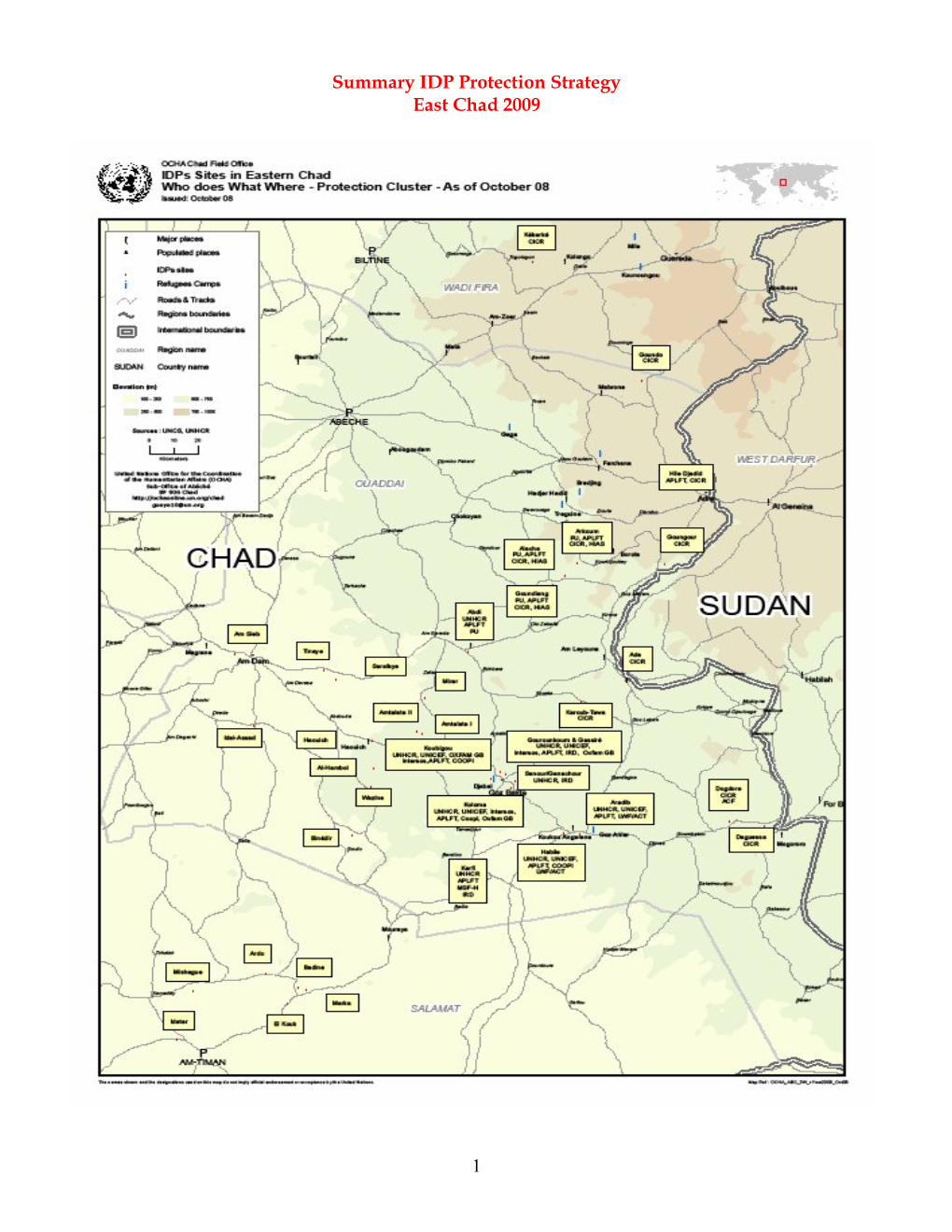 1 Summary IDP Protection Strategy East Chad 2009