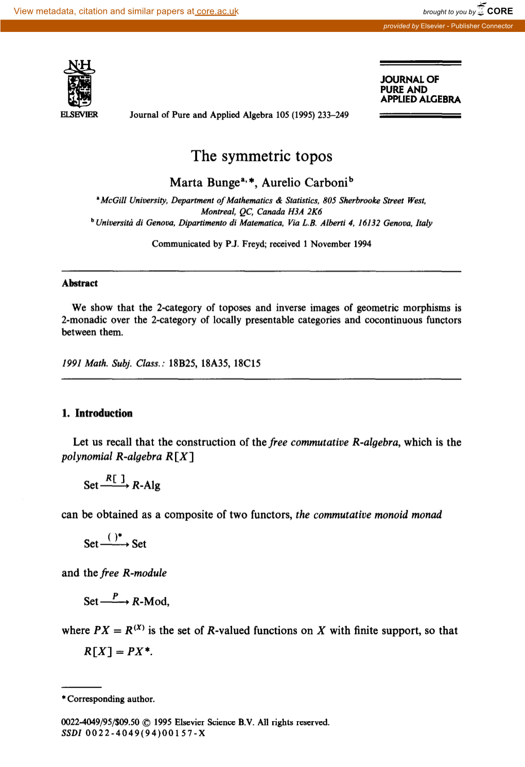 The Symmetric Topos