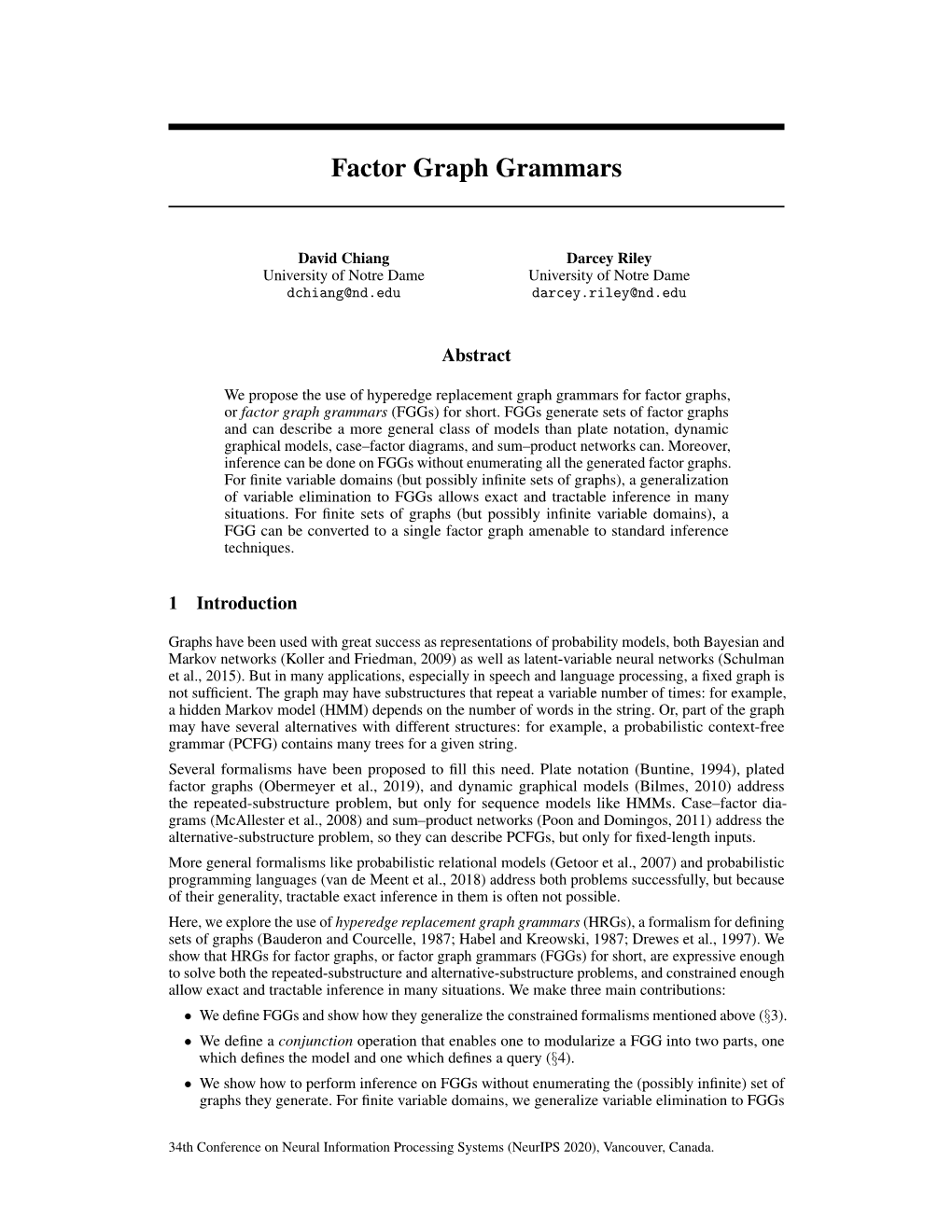 Factor Graph Grammars