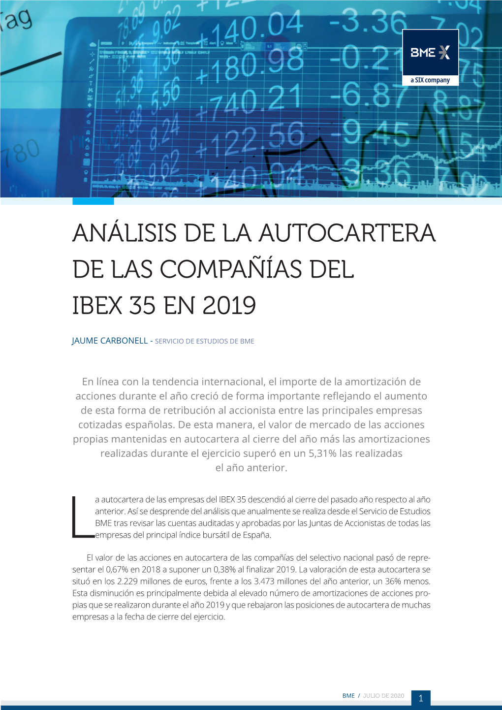 Análisis De La Autocartera De Las Compañías Del Ibex 35 En 2019