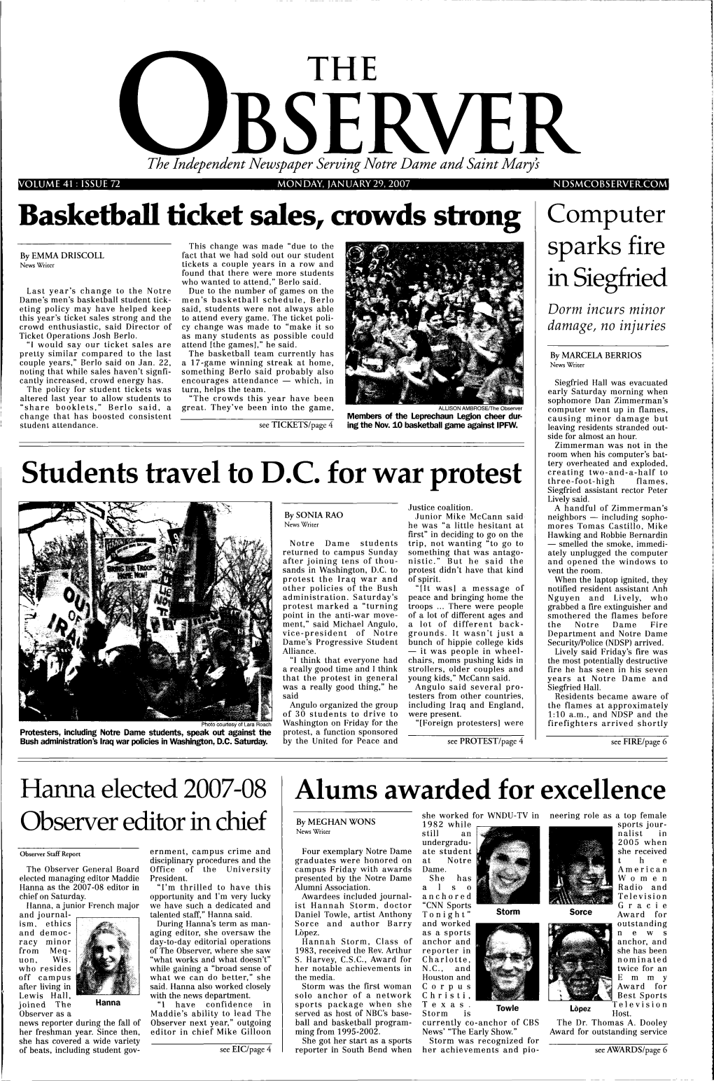 Basketball Ticket Sales, Crowds Strong Students Travel to D.C. for War