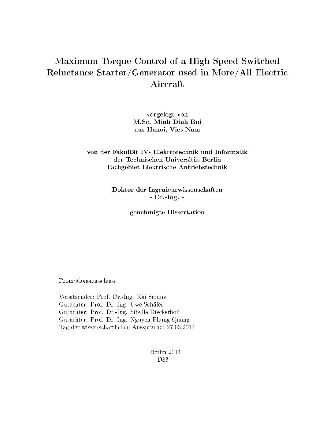 Maximum Torque Control of a High Speed Switched Reluctance Starter/Generator Used in More/All Electric Aircraft