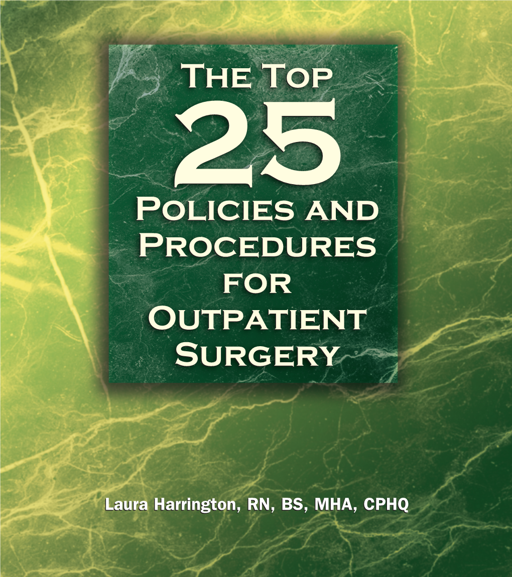 Policies and Procedures for Outpatient Surgery