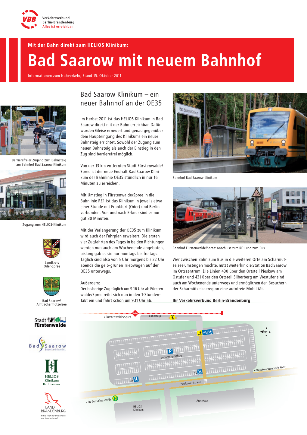 Bad Saarow Mit Neuem Bahnhof Informationen Zum Nahverkehr, Stand 15