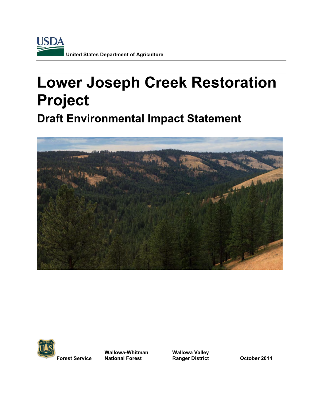 Lower Joseph Creek Restoration Project Draft Environmental Impact Statement