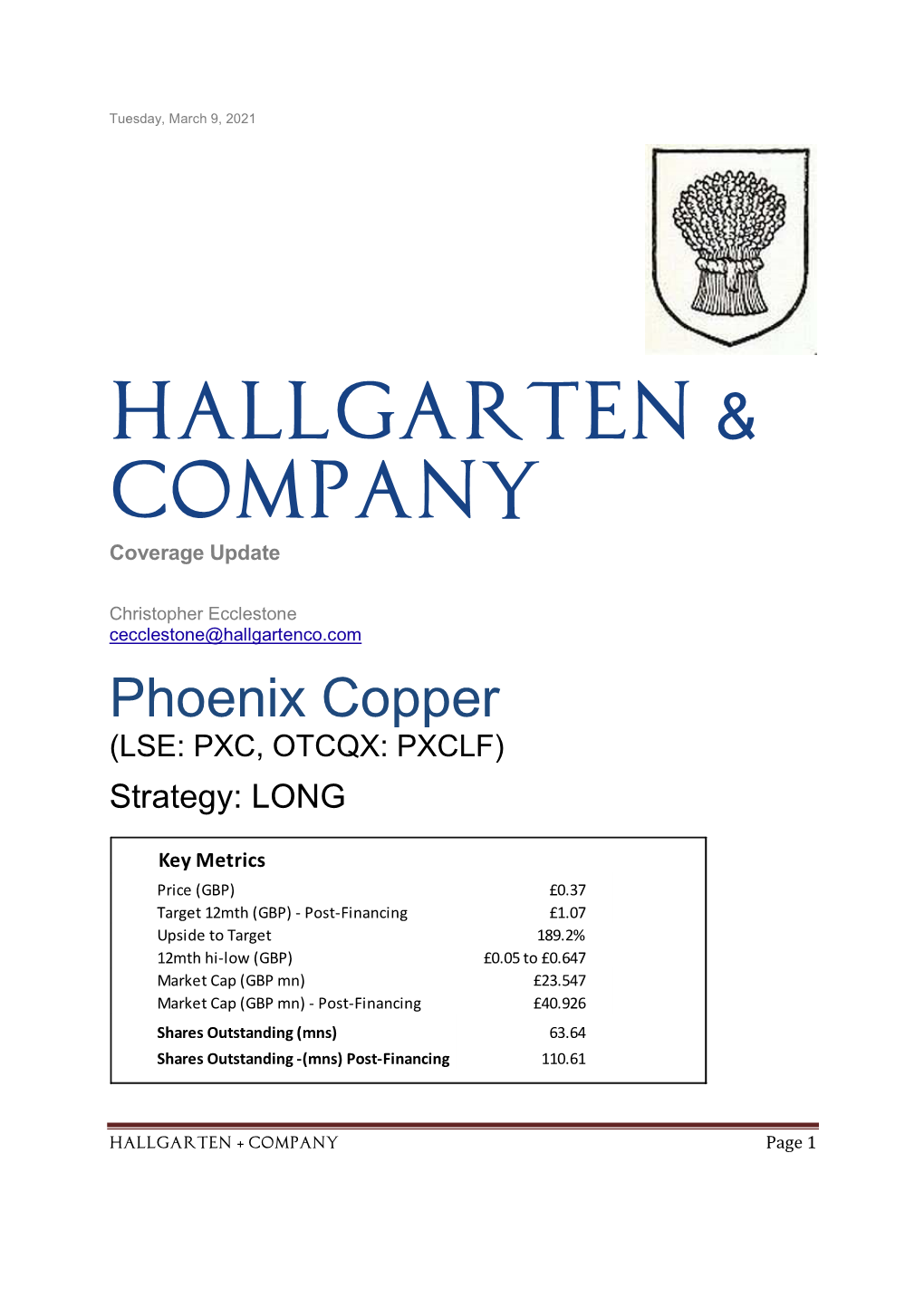 Phoenix Copper (LSE: PXC, OTCQX: PXCLF)