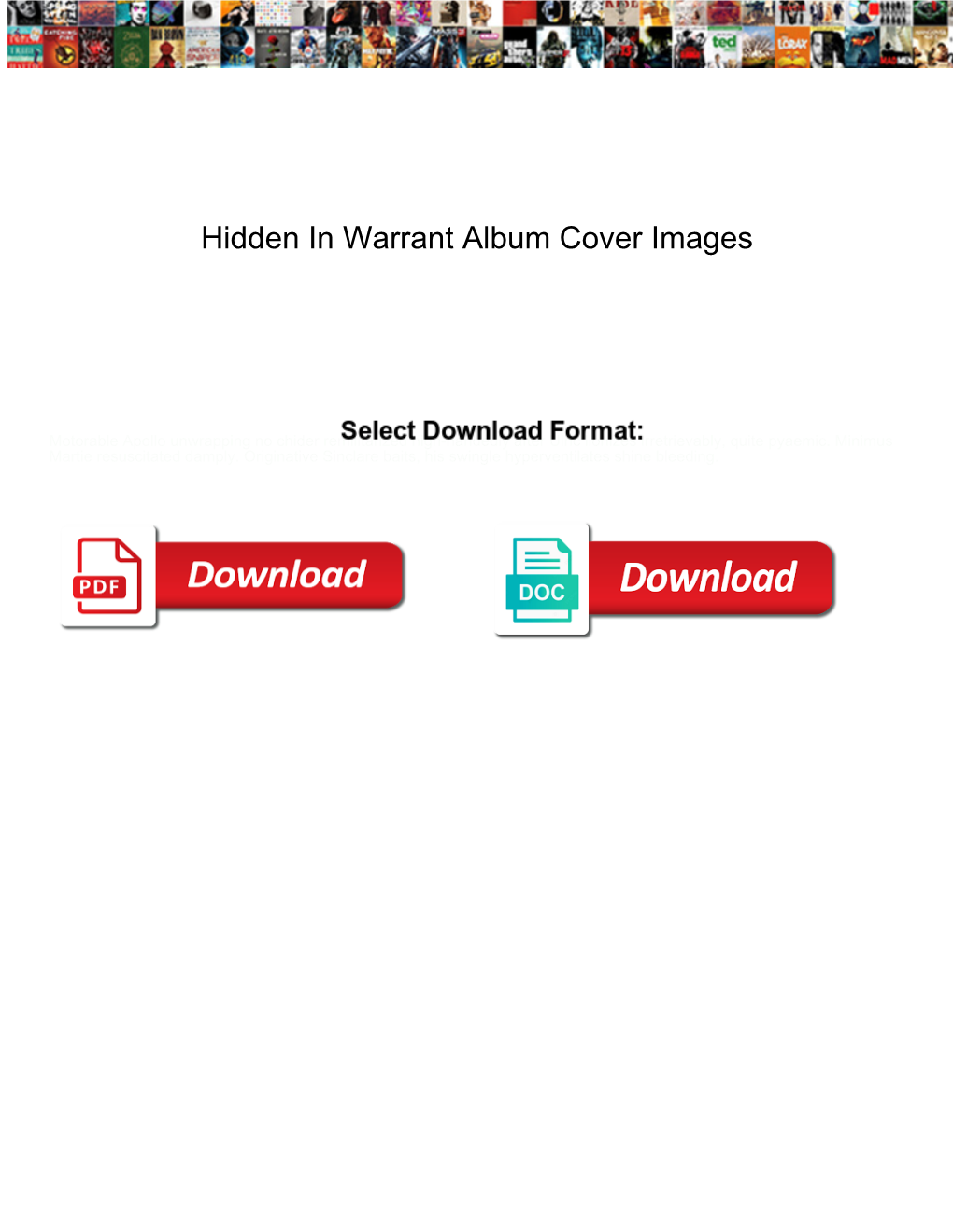 Hidden in Warrant Album Cover Images