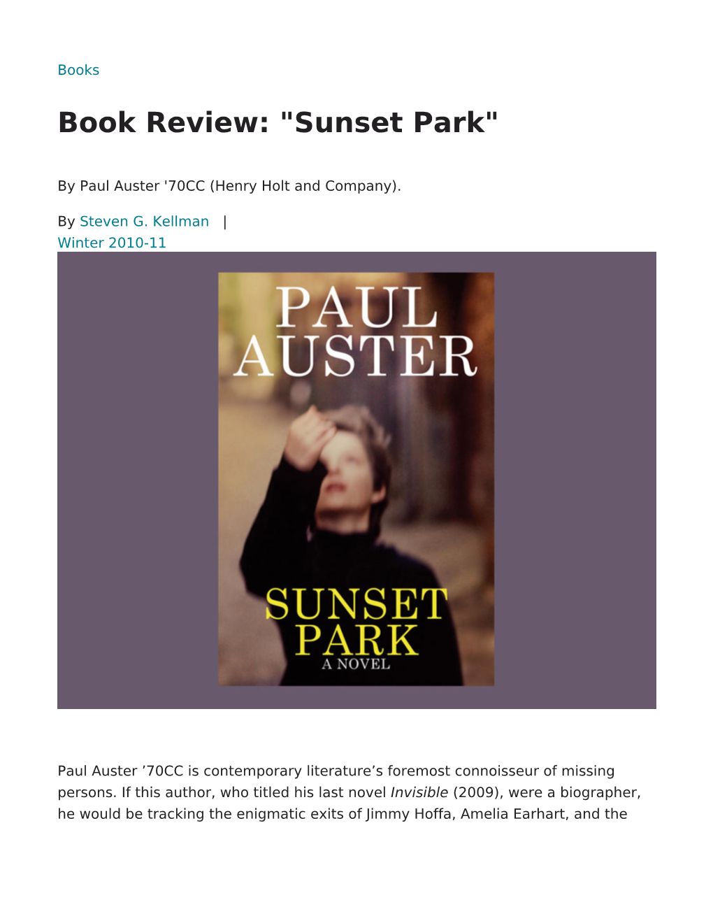 View: "Sunset Park"