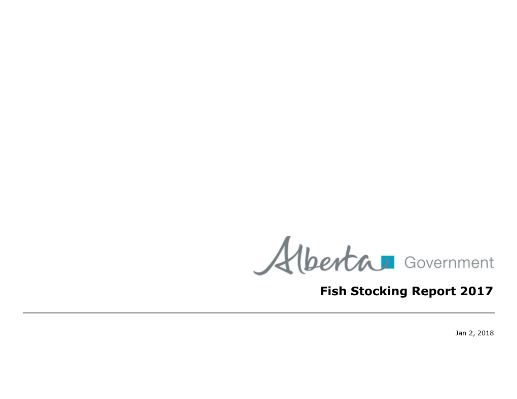 Fish Stocking Report 2017