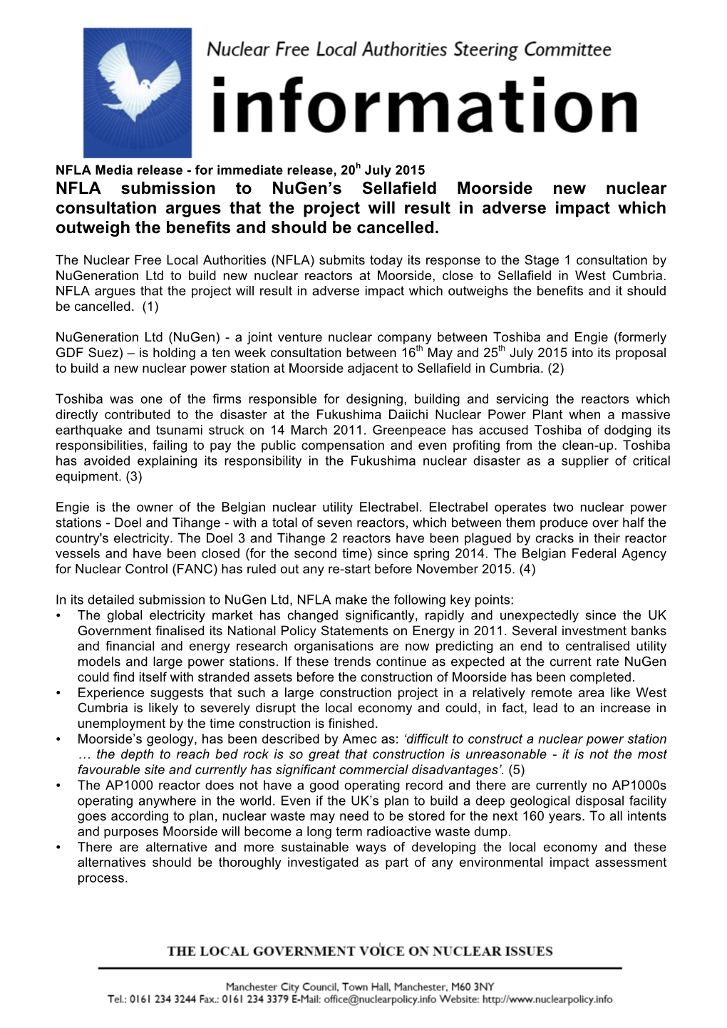 NFLA Sellafield Moorside Response