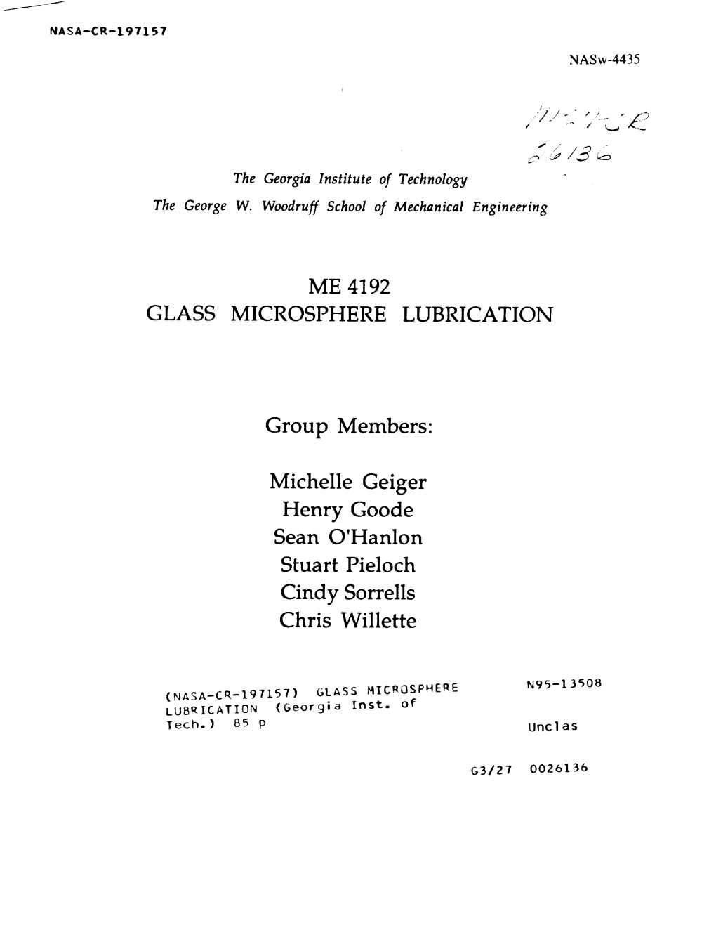 ME 4192 GLASS MICROSPHERE LUBRICATION Group Members