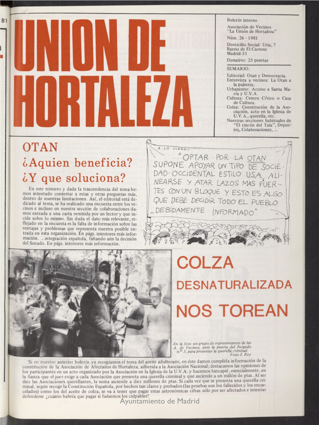 La Unión De Hortaleza De Diciembre De 1981, Nº 26