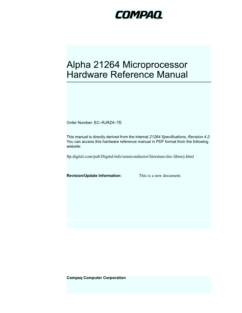 Alpha 21264 Microprocessor Hardware Reference Manual