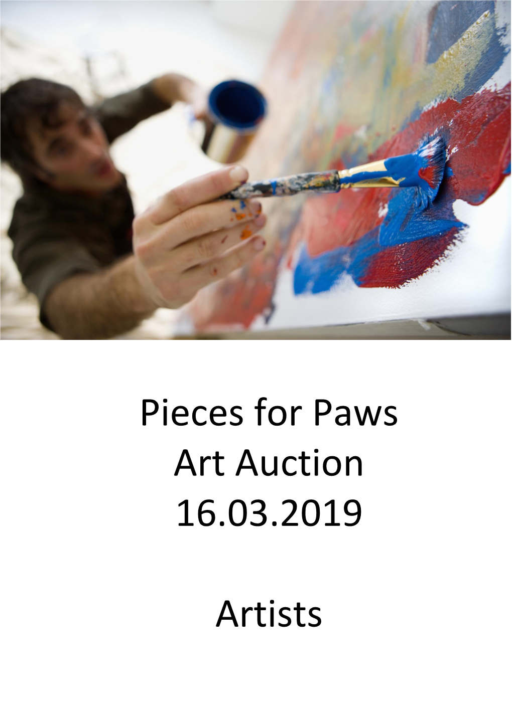 Pieces for Paws Art Auction 16.03.2019 Artists