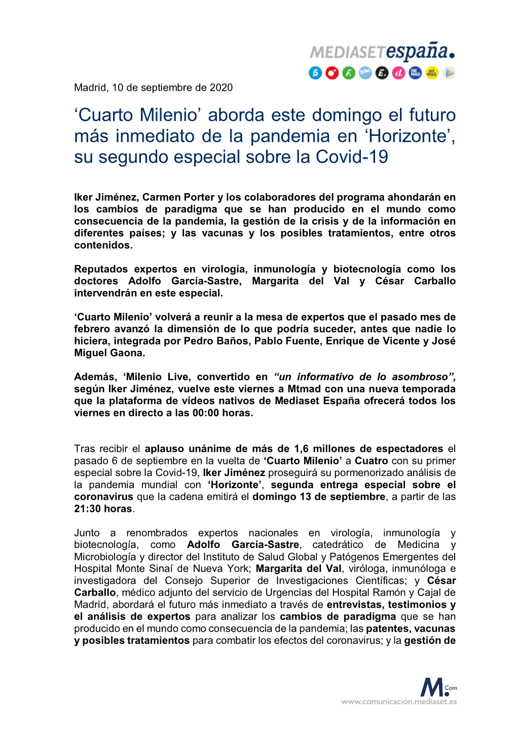 'Cuarto Milenio' Aborda Este Domingo El Futuro Más Inmediato De La