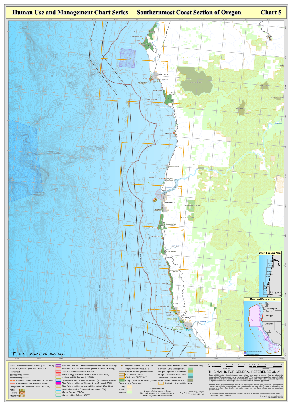 Southernmost Coast Section of Oregon Chart 5 Human Use and Management Chart Series