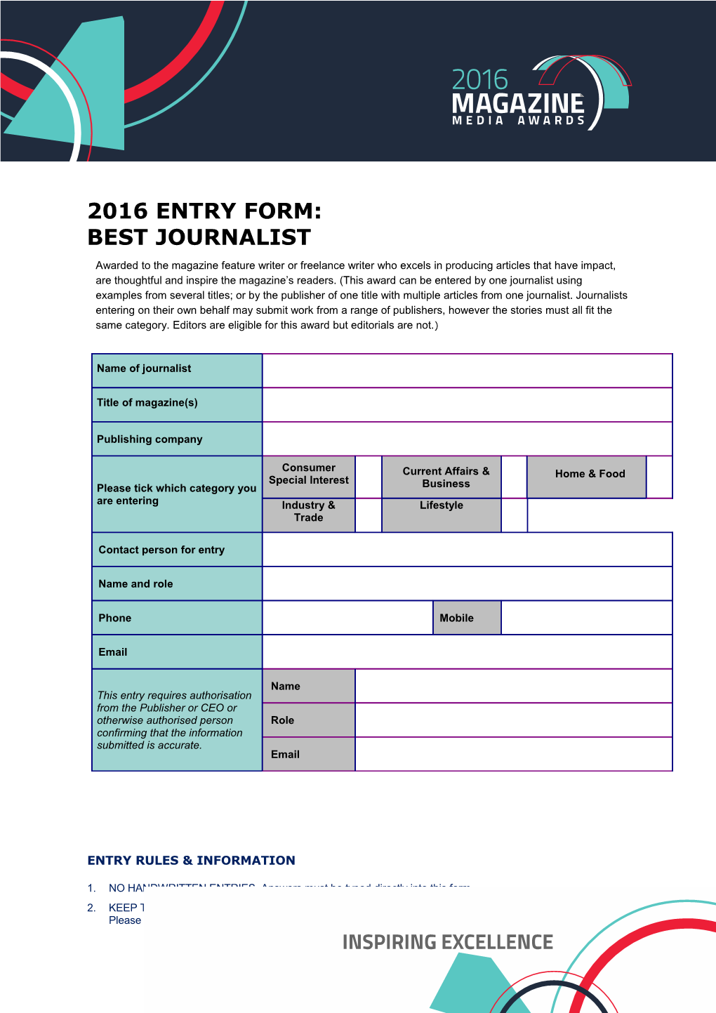 Entry Rules & Information