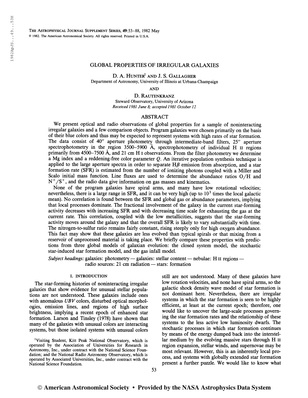 1982Apjs...49...53H the Astrophysical Journal Supplement