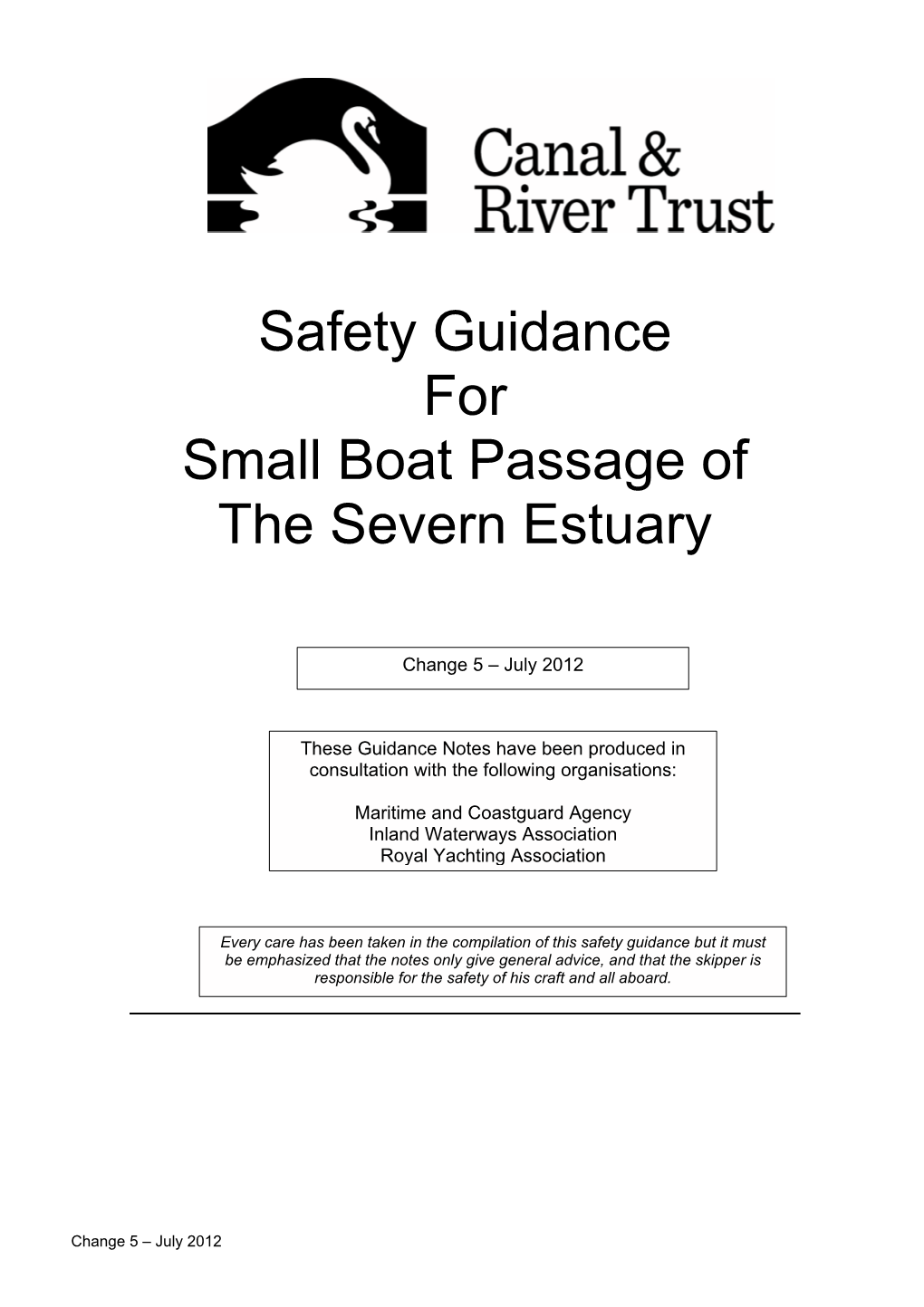 Safety Guidance for Small Boat Passage of the Severn Estuary