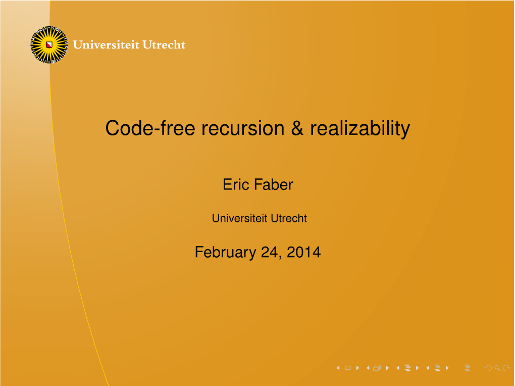 Code-Free Recursion & Realizability