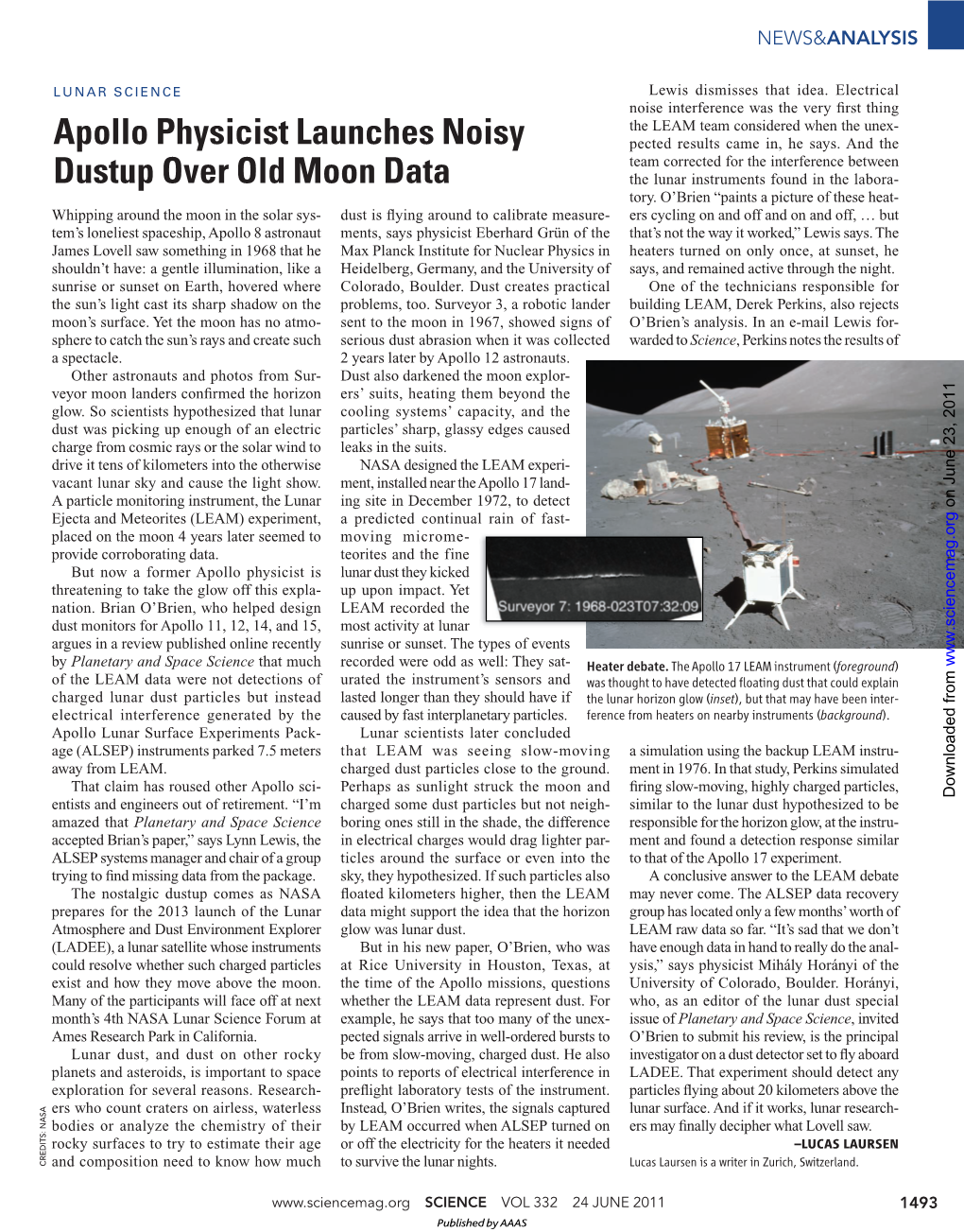 Apollo Physicist Launches Noisy Dustup Over Old Moon Data