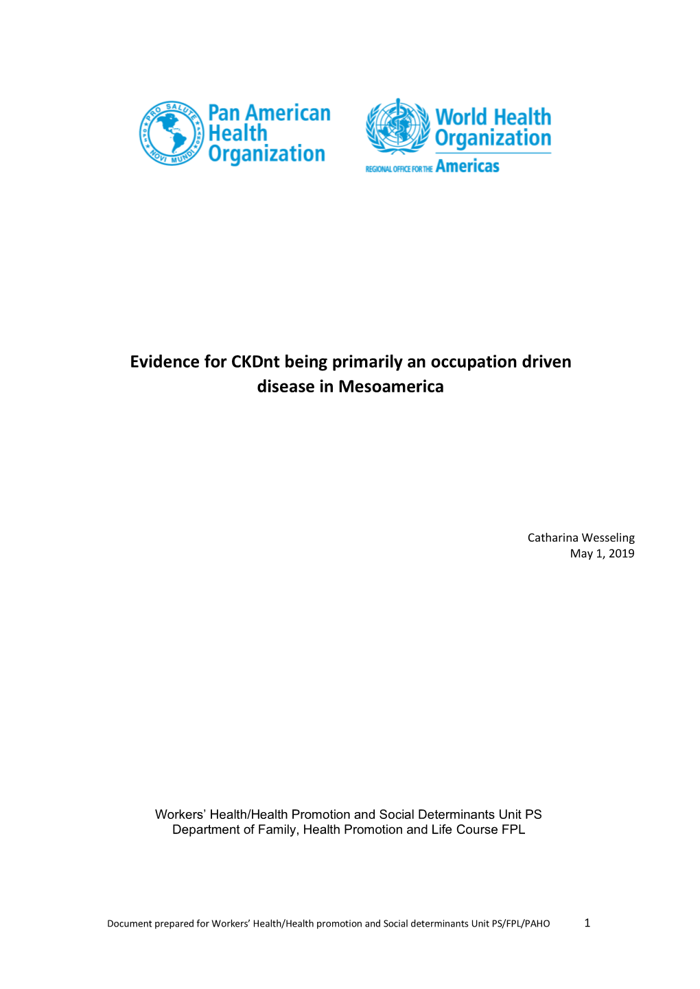 Evidence for Ckdnt Being Primarily an Occupation Driven Disease in Mesoamerica