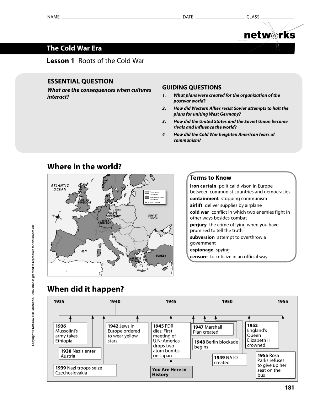 Netw Rks the Cold War Era Lesson 1 Roots of the Cold War