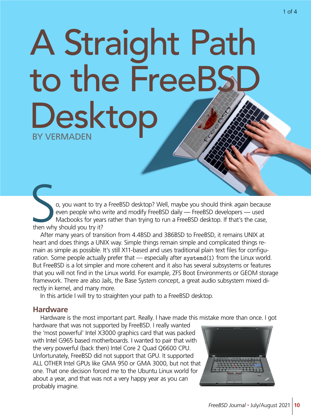 A Straight Path to the Freebsd Desktop