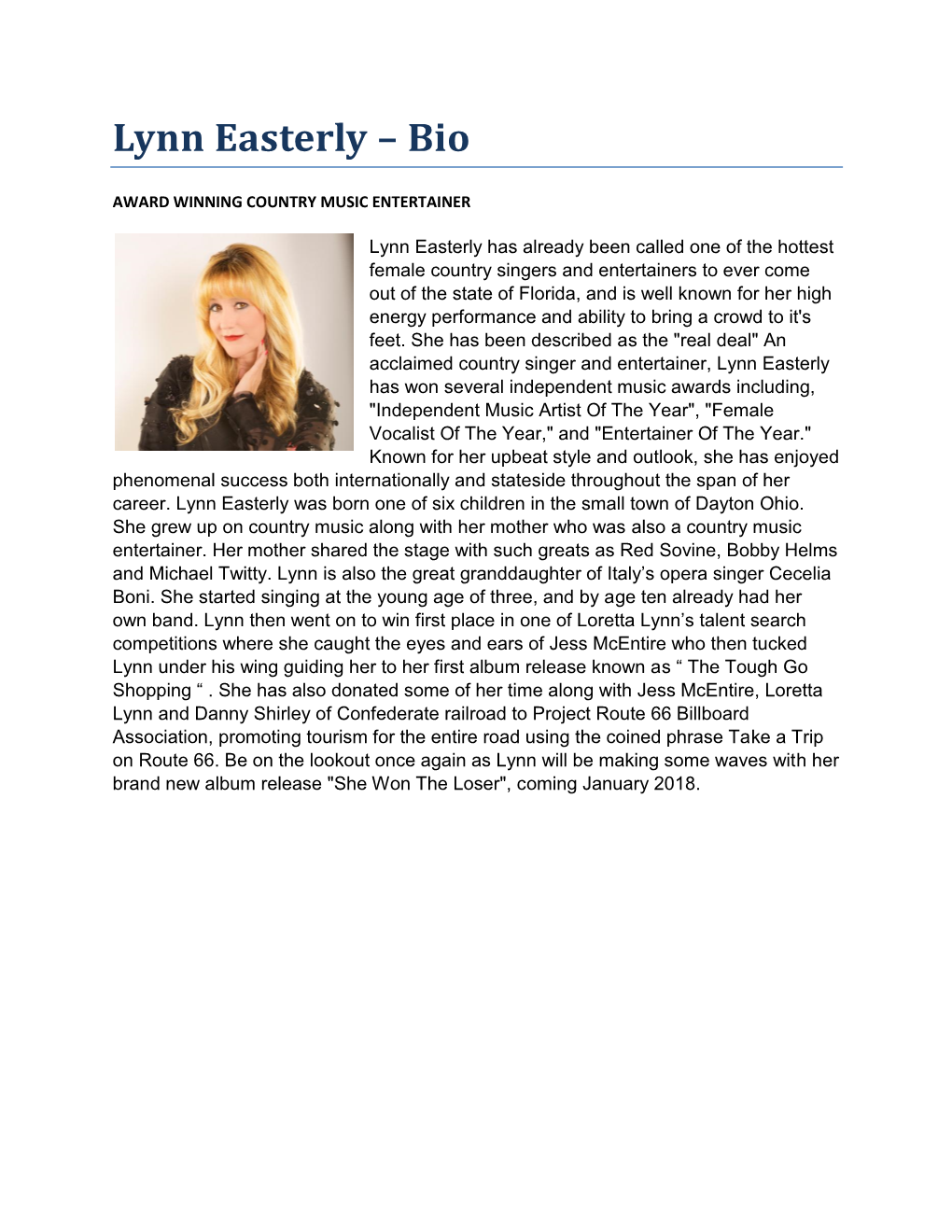 Lynn Easterly – Bio