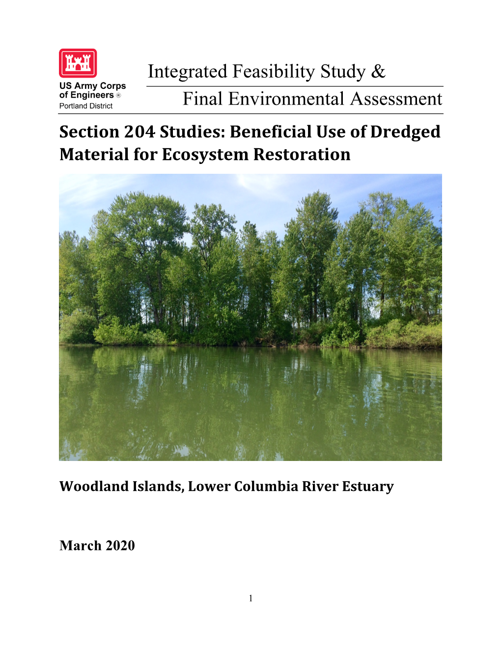 Integrated Feasibility Study & Draft Environmental Assessment: Section 204 Studies: Beneficial Use of Dredged Material for E